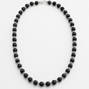 Premium Silver-Capped Karungali Mala (54 Beads) – Spiritual Protection & Positive Energy